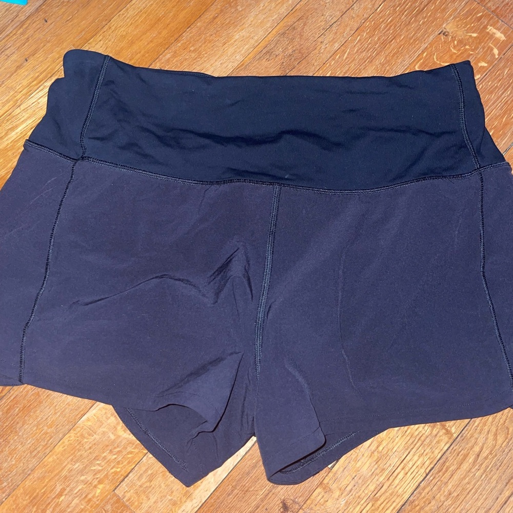 lululemon black speed up shorts size 6 tall